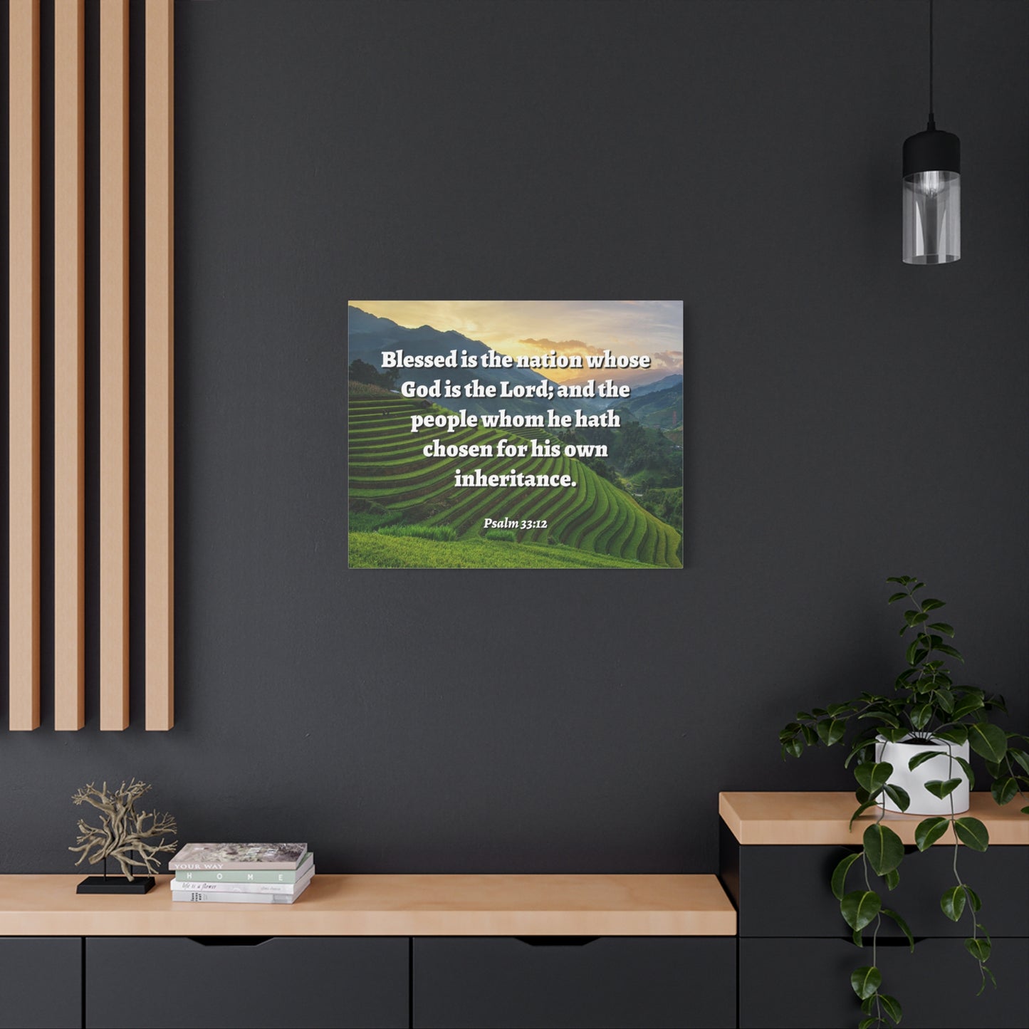 Scripture Walls Blessed Is The Nation Psalm 33:12 Bible Verse Canvas Christian Wall Art Ready to Hang