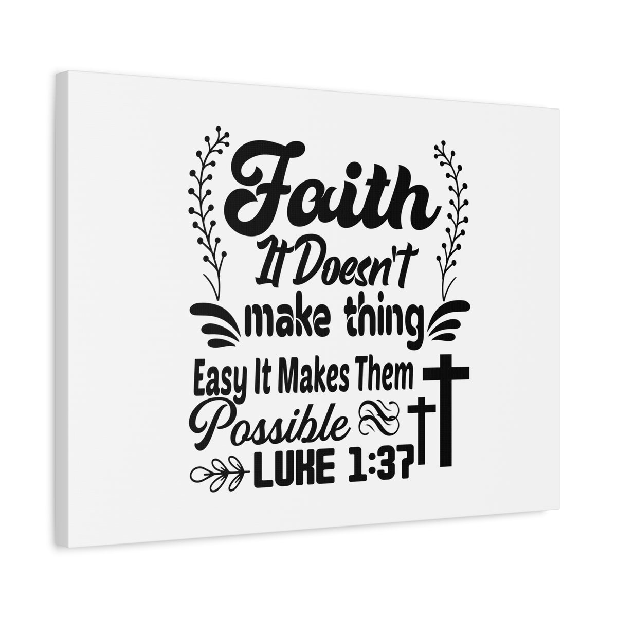 Scripture Canvas Makes Them Possible Luke 1:37 Christian Wall Art Bible Verse Print Ready to Hang