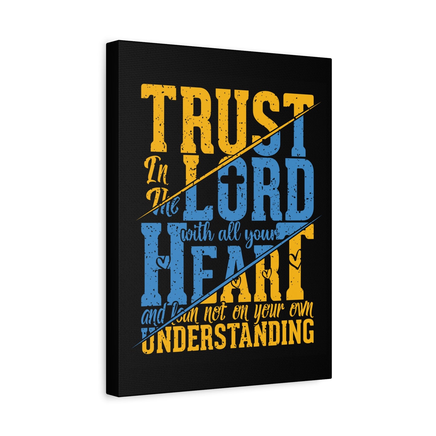 Scripture Canvas All Your Heart Psalm 23:4 Christian Wall Art Bible Verse Print Ready to Hang