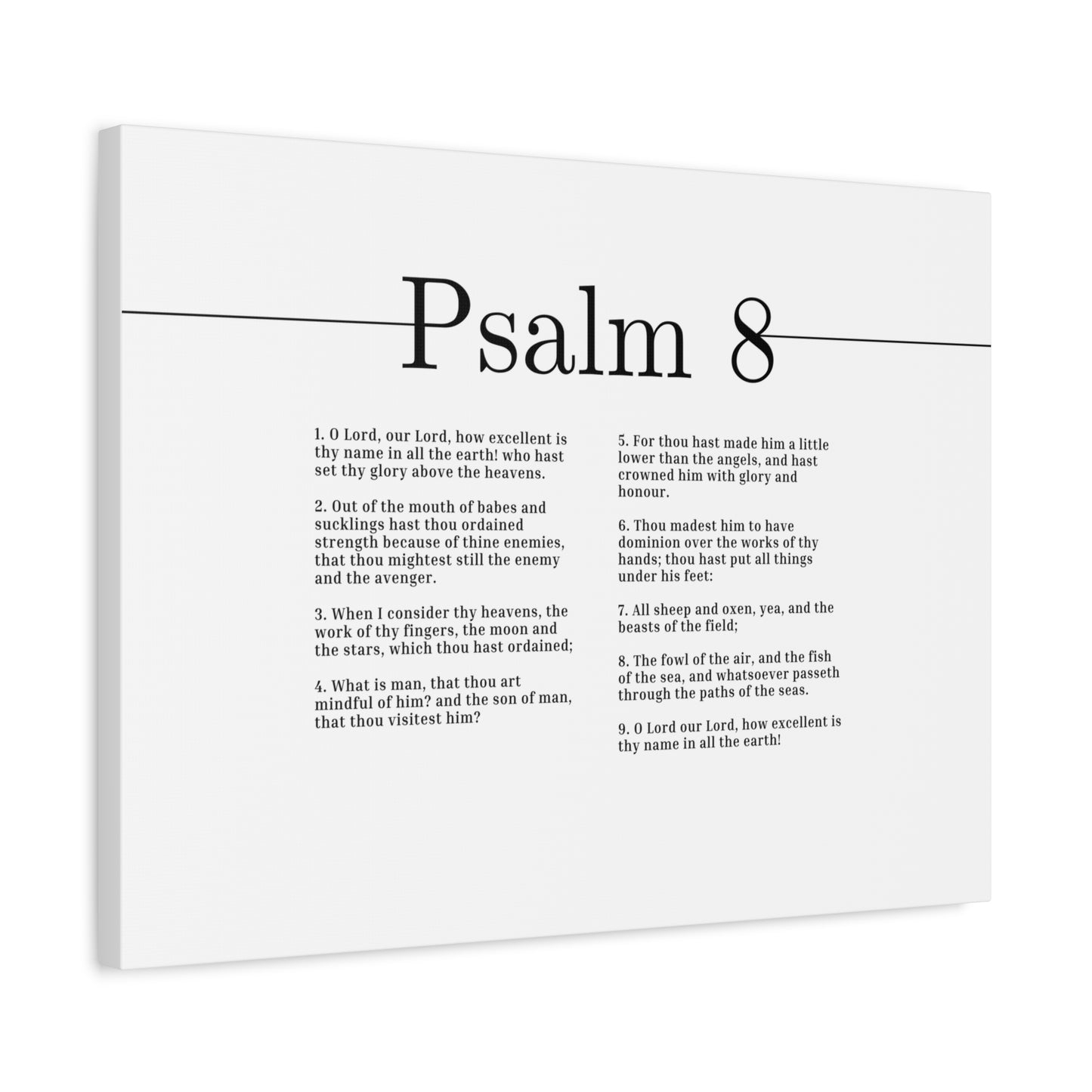 Scripture Canvas Glory Above The Heavens Psalm 8 Christian Wall Art Bible Verse Print Ready to Hang