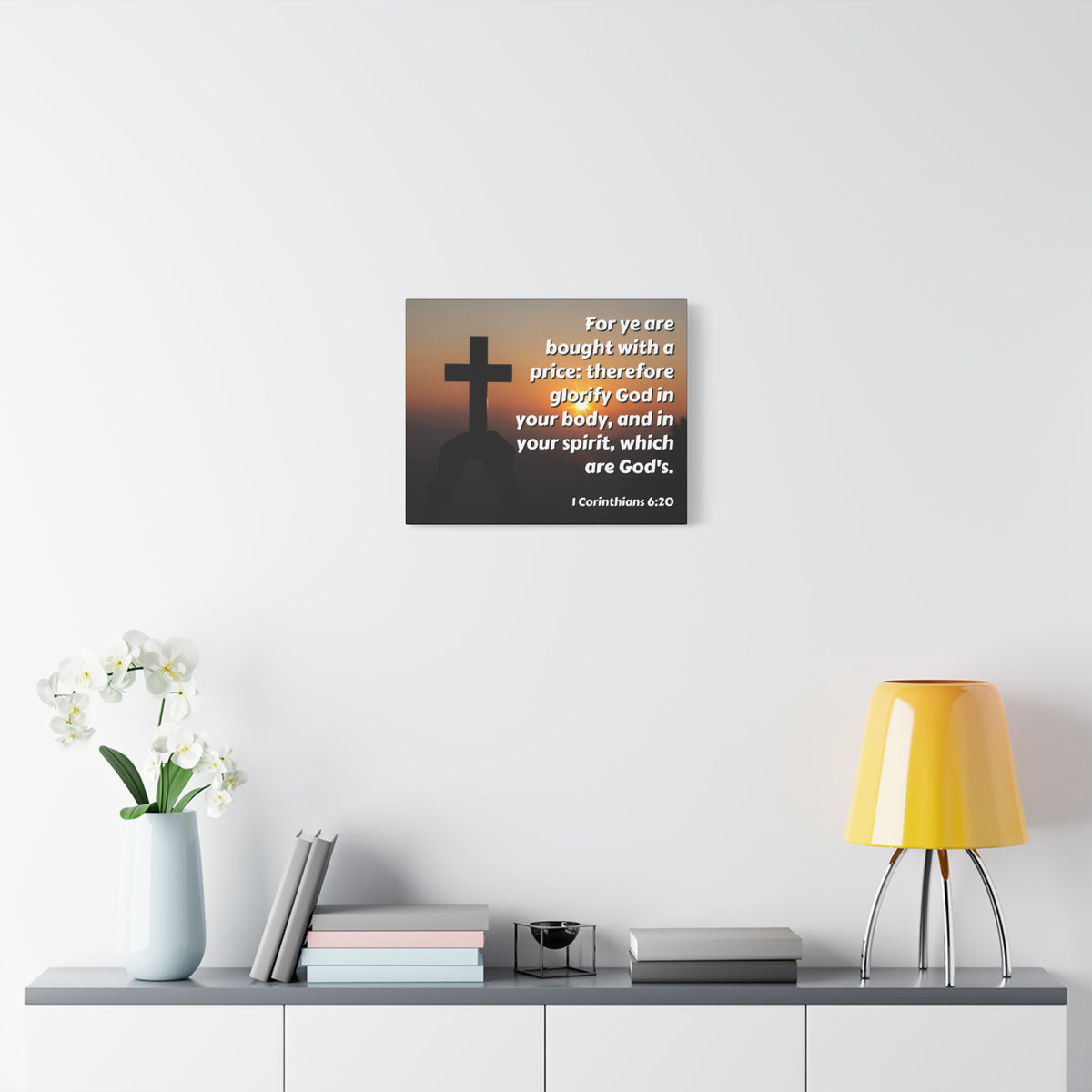 Scripture Canvas Glorify God 1 Corinthians 6:20 Christian Wall Art Bible Verse Print Ready to Hang