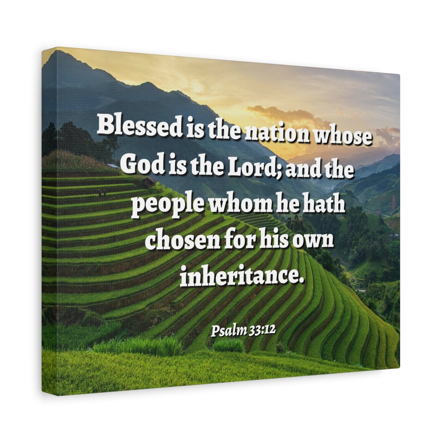 Scripture Walls Blessed Is The Nation Psalm 33:12 Bible Verse Canvas Christian Wall Art Ready to Hang
