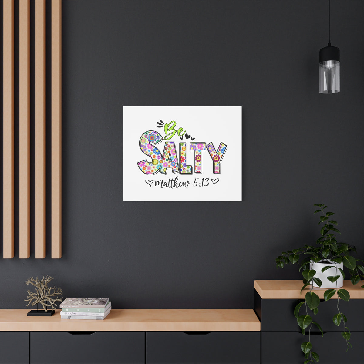 Scripture Canvas Be Salty Matthew 5:13 Christian Wall Art Bible Verse Print Ready to Hang