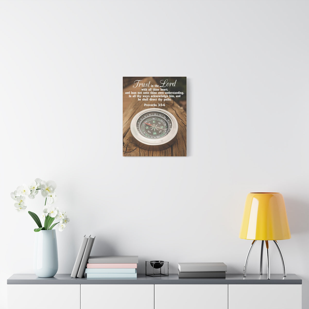 Scripture Canvas Direct Thy Paths Proverbs 3:5-6 Christian Wall Art Bible Verse Print Ready to Hang