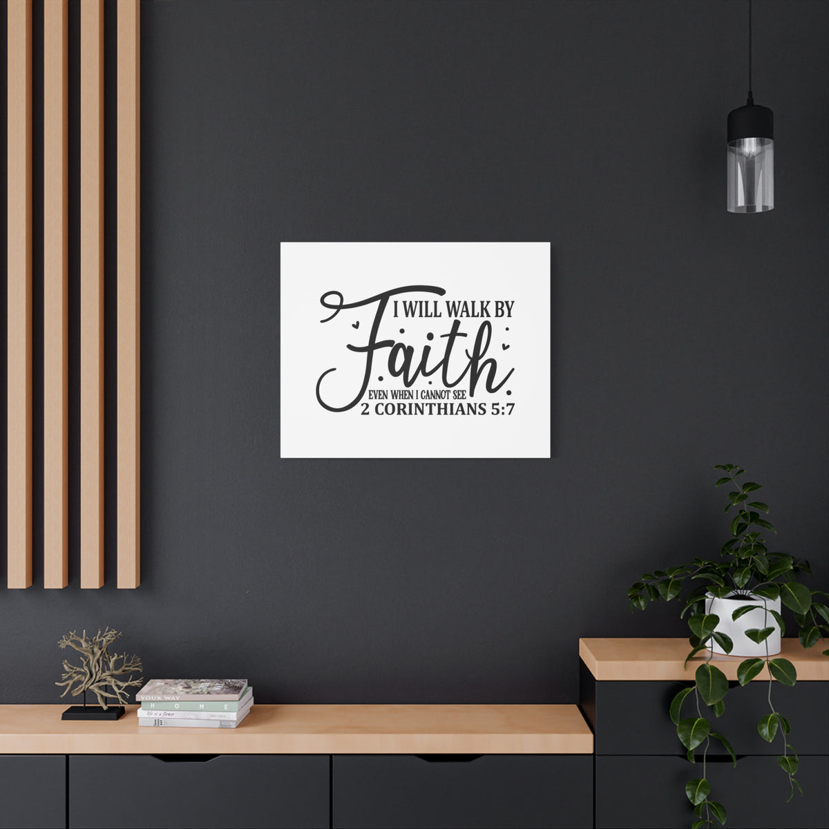 Scripture Canvas Walk By Faith 2 Corinthians 5:7 Christian Wall Art Bible Verse Print Ready to Hang