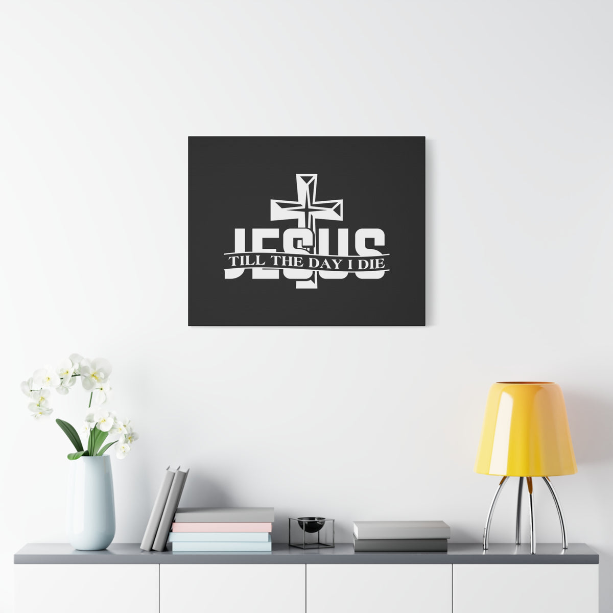 Scripture Canvas Jesus Till The Day I Die 2 Corinthians 5:8 Christian Wall Art Bible Verse Print Ready to Hang