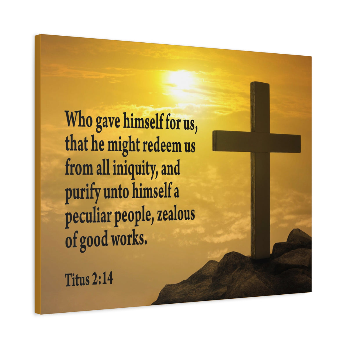 Scripture Canvas Peculiar People Titus 2:14 Christian Wall Art Bible Verse Print Ready to Hang