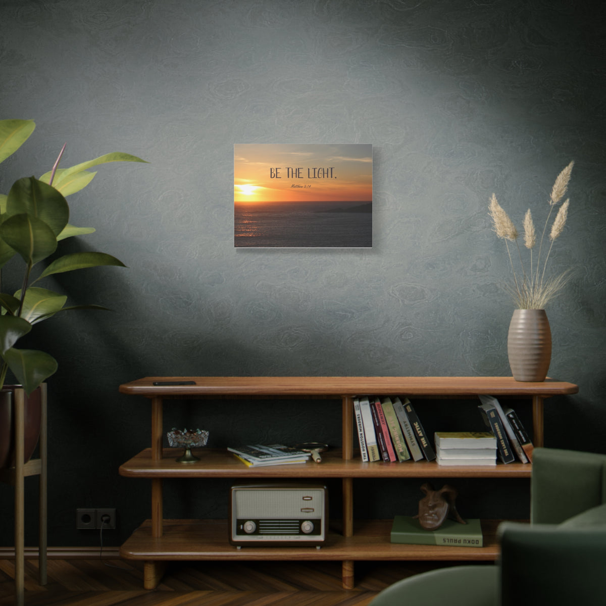 Scripture Canvas The Light Matthew 5:14 Christian Wall Art Bible Verse Print Ready to Hang