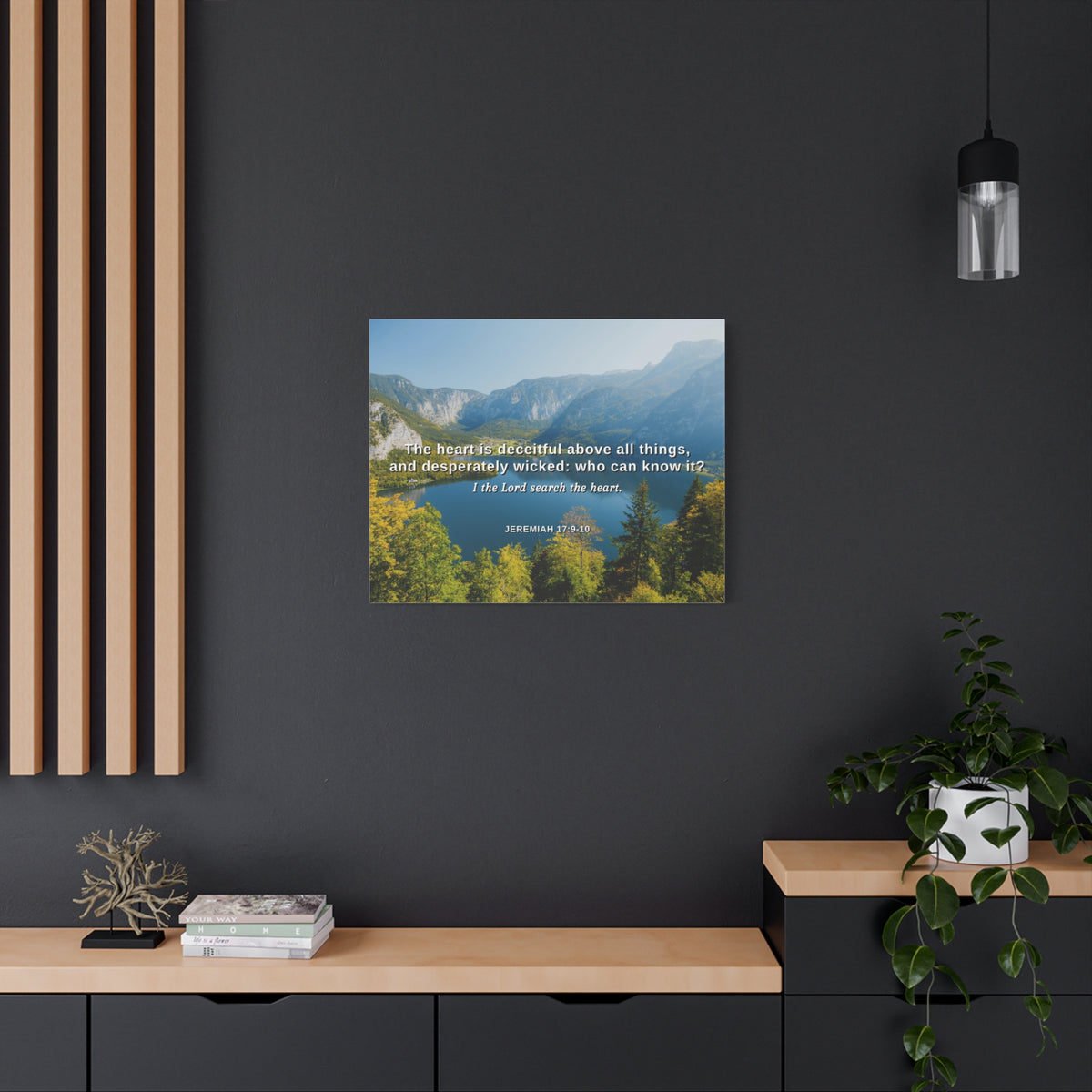 Scripture Canvas Above All Things Jeremiah 17:9 Christian Wall Art Bible Verse Print Ready to Hang