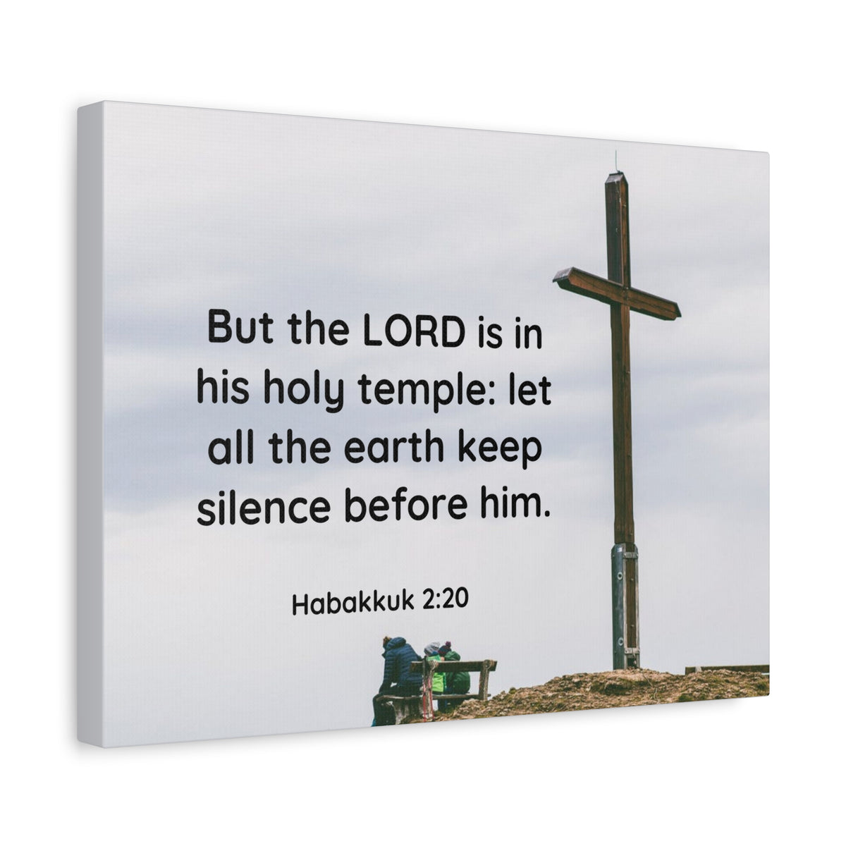 Scripture Canvas Holy Temple Habakkuk 2:20 Christian Wall Art Bible Verse Print Ready to Hang