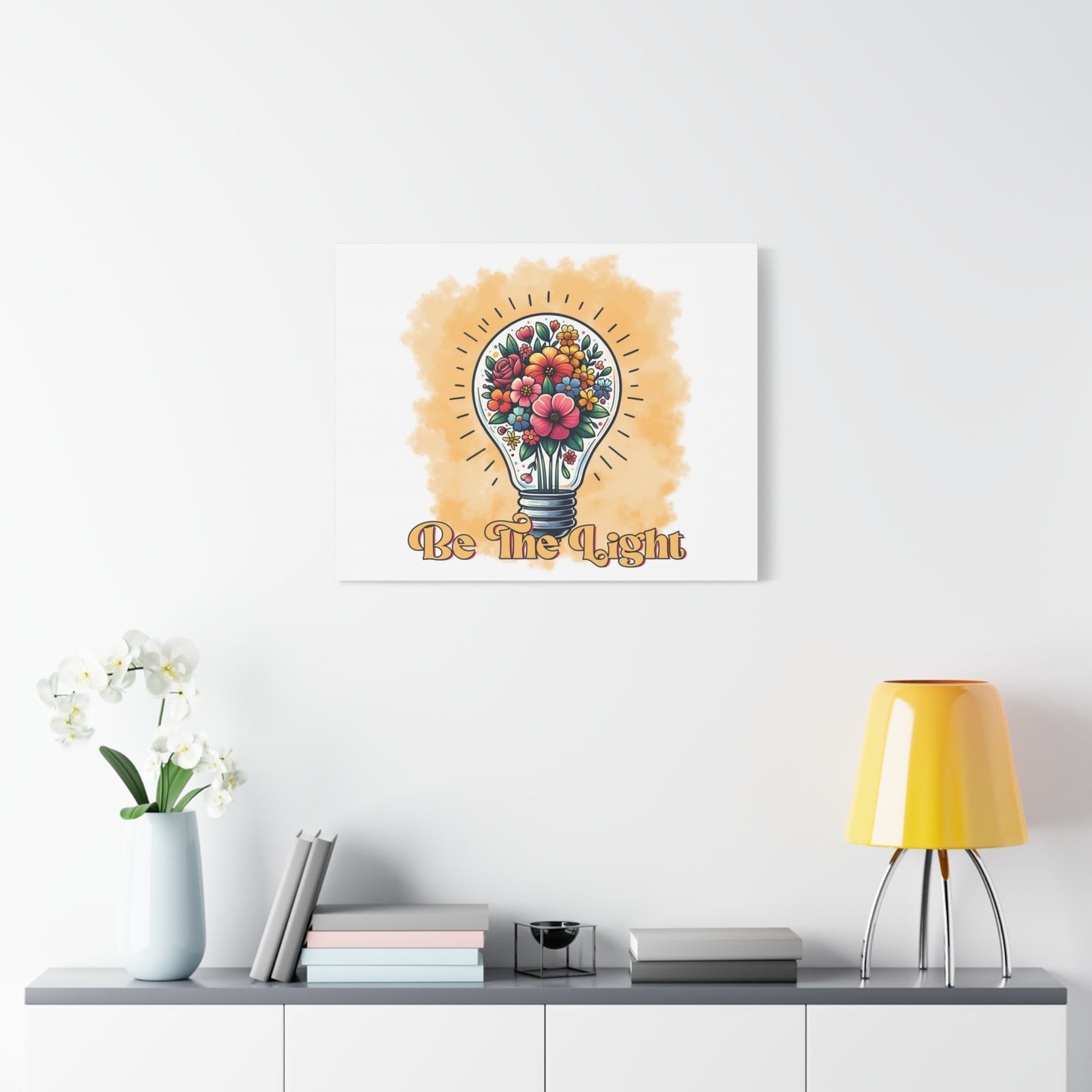 Scripture Walls Be The Light Retro Bible Verse Canvas Christian Wall Art Ready to Hang Unframed