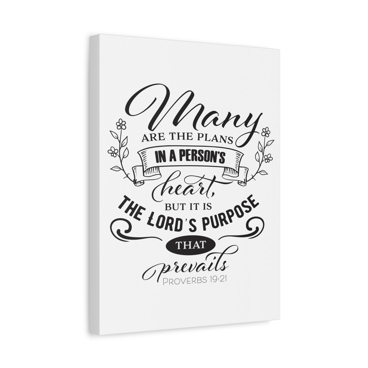 Scripture Canvas The Lord's Purpose Proverbs 19:21 Christian Wall Art Bible Verse Print Ready to Hang