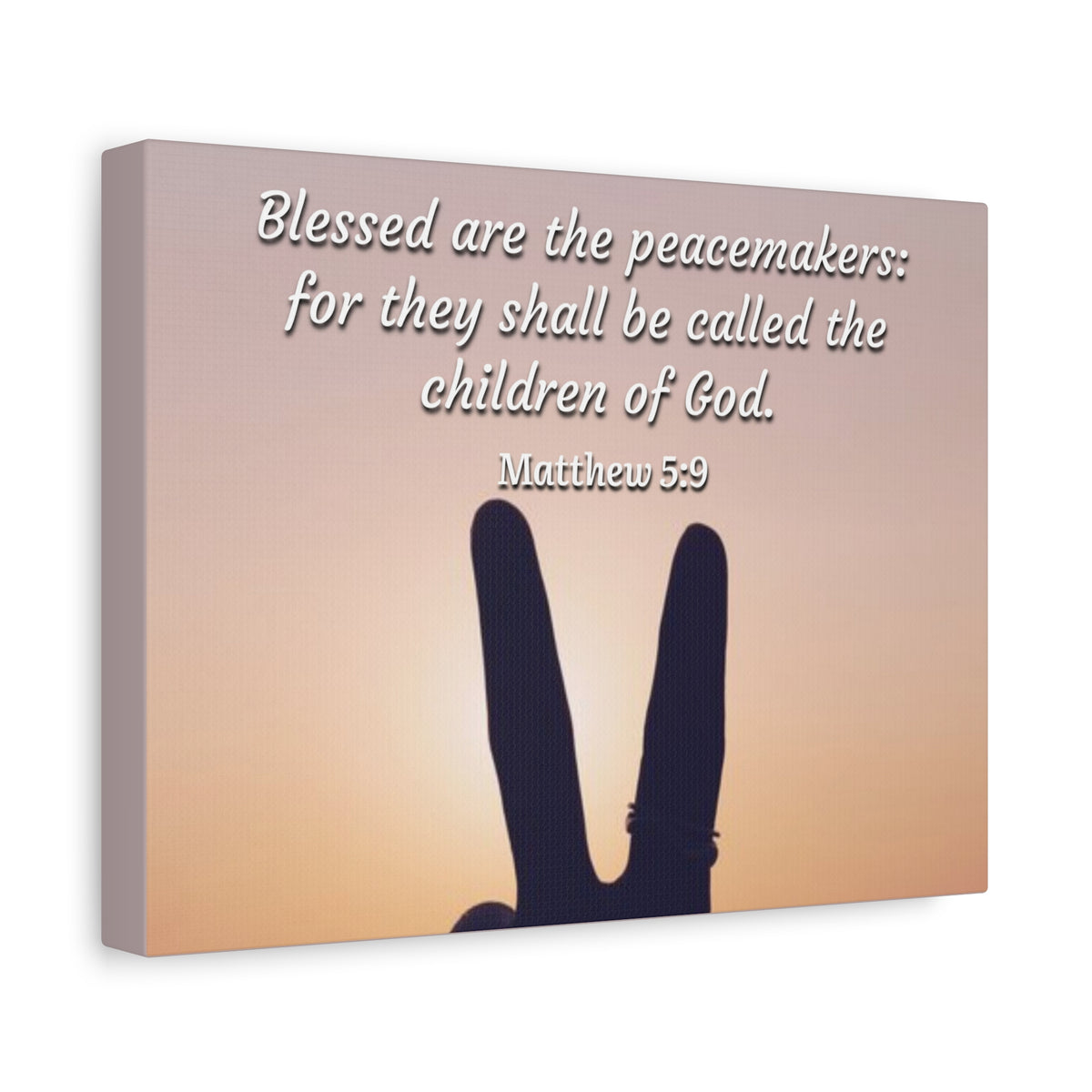Scripture Canvas Peacemakers Matthew 5:9 Christian Wall Art Bible Verse Print Ready to Hang