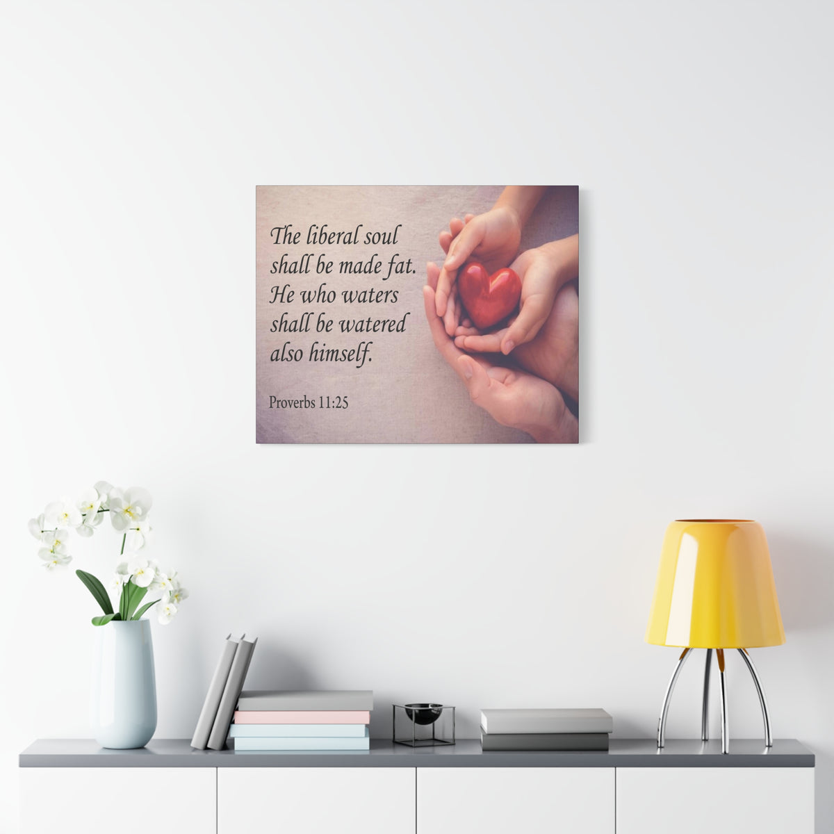 Scripture Canvas The Liberal Soul Proverbs 11:25 Christian Wall Art Bible Verse Print Ready to Hang