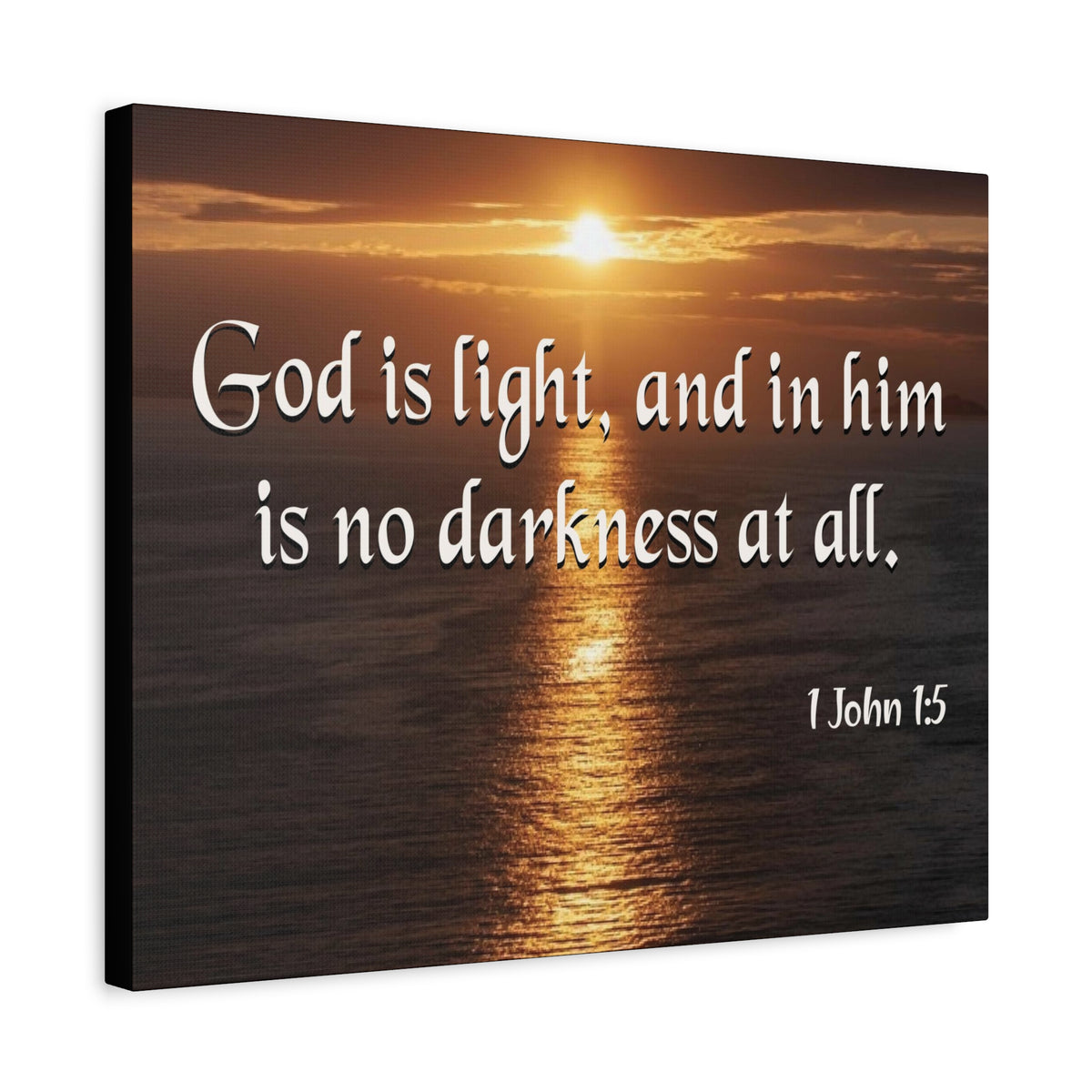 Scripture Canvas God is Light 1 John 1:5 Christian Wall Art Bible Verse Print Ready to Hang
