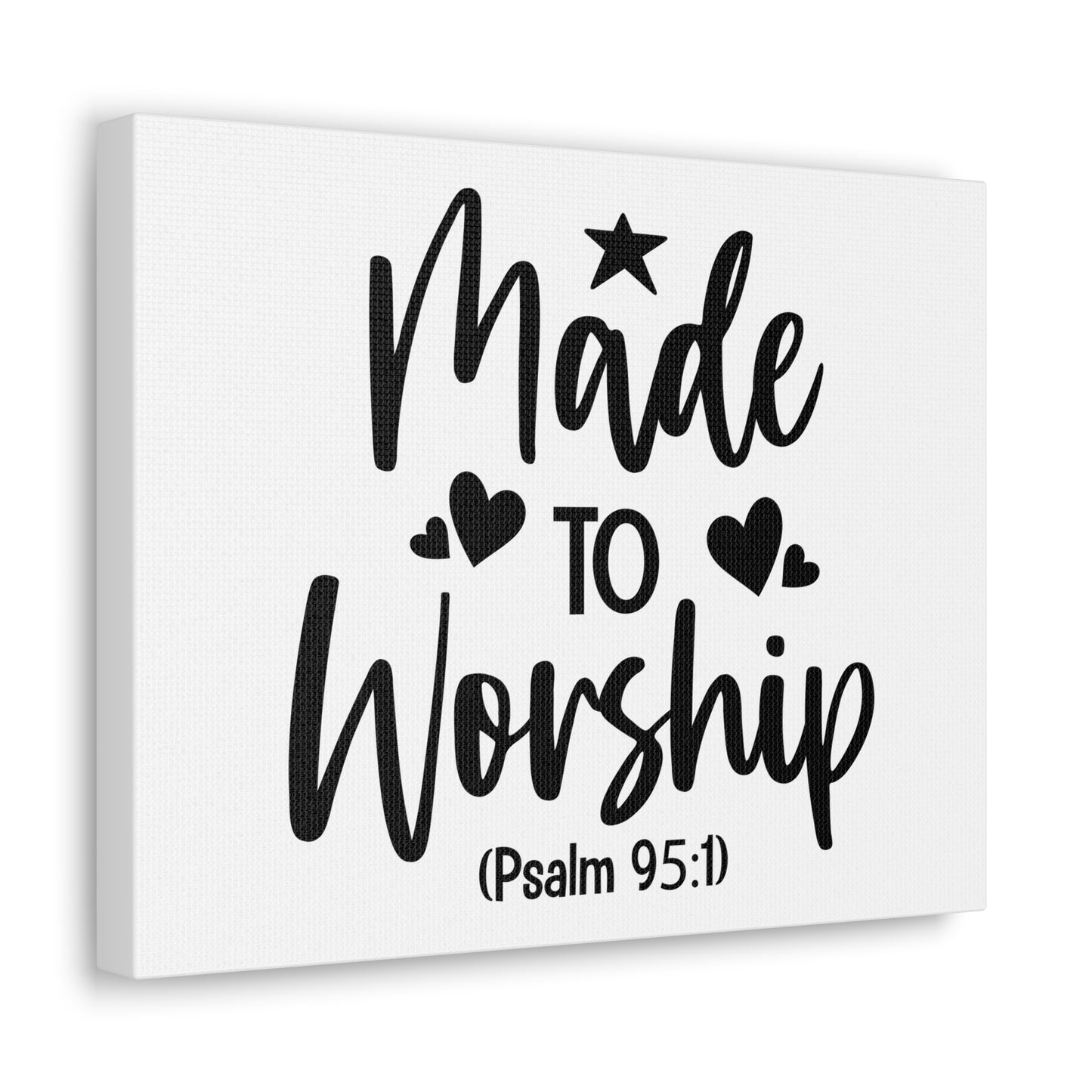 To Worship Psalm 95:1 Star & Hearts Bible Verse Canvas Christian Wall Art Ready to Hang