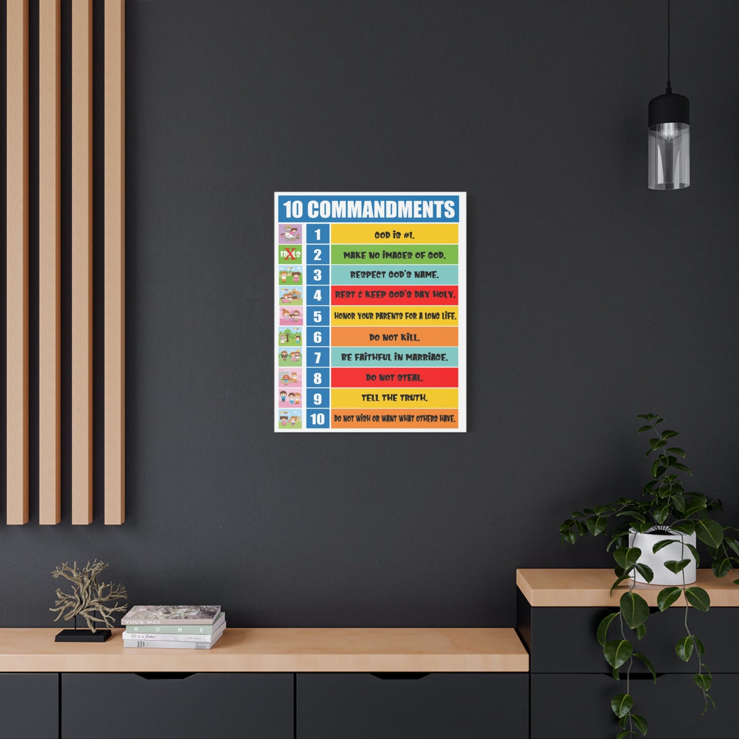 10 Commandments Christian Home Decor Scripture Art