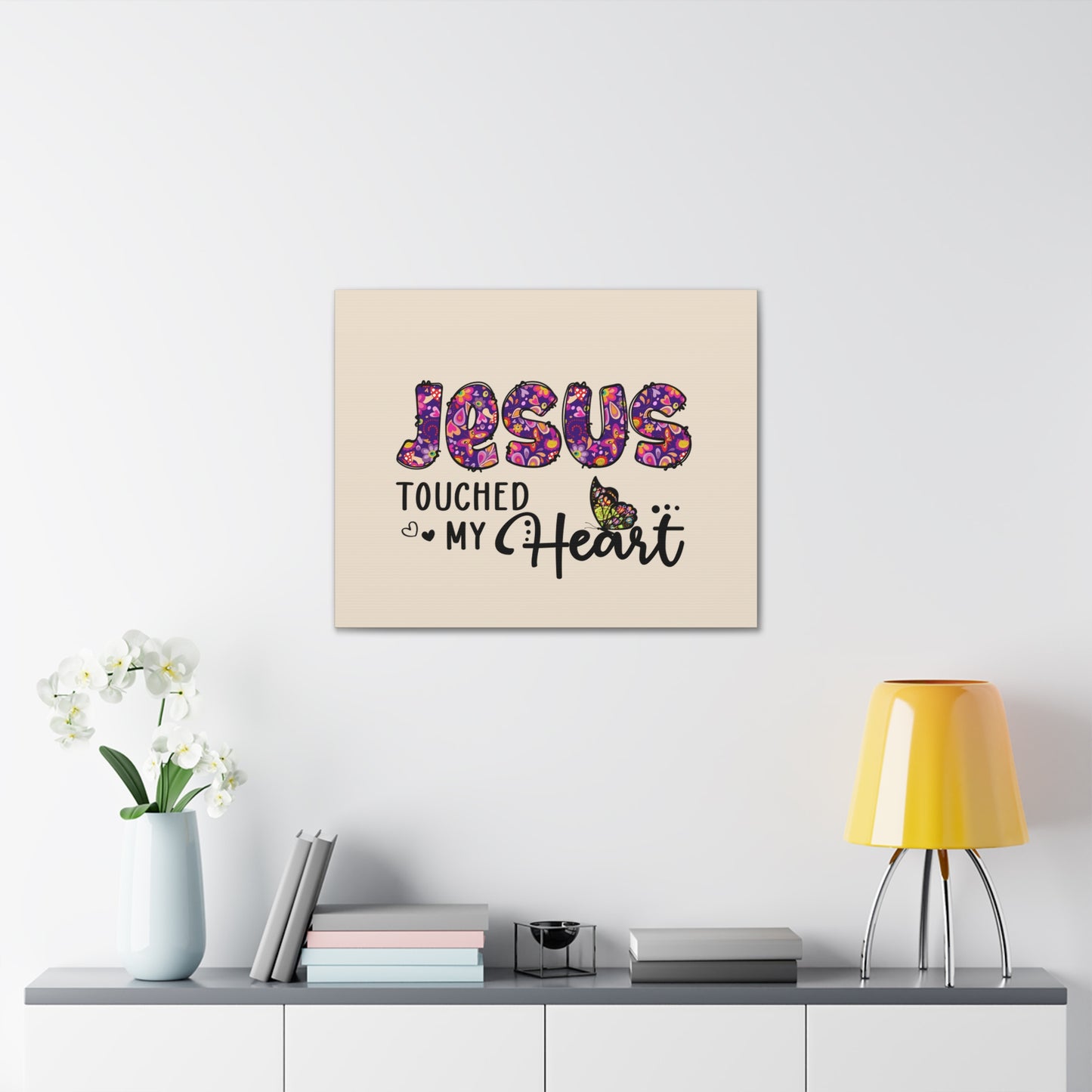 Touched My Heart Floral Isaiah 6:7 Bible Verse Canvas Christian Wall Art Ready to Hang