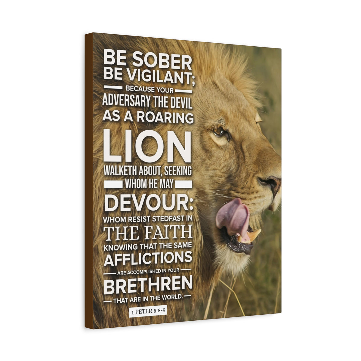 Scripture Canvas Be Vigilant 1 Peter 5:89 Christian Wall Art Bible Verse Print Ready to Hang