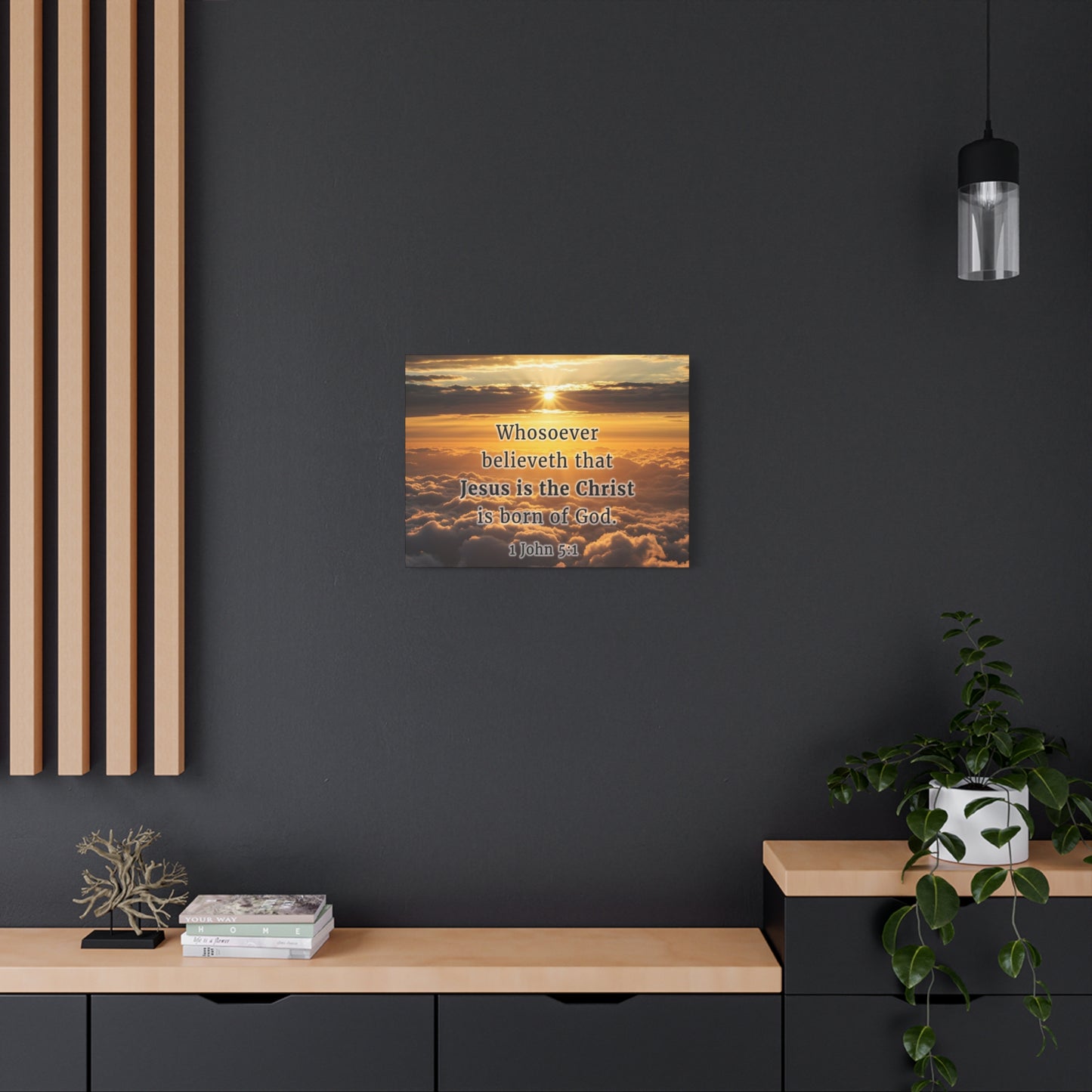 Scripture Walls 1 John 5:1 Born of God Sun Bible Verse Canvas Christian Wall Art Ready to Hang Unframed