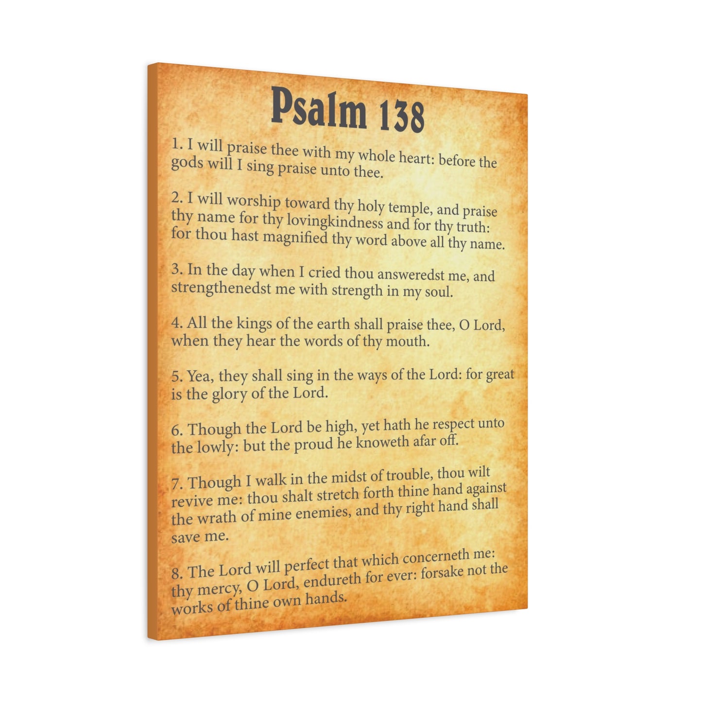 Scripture Walls Psalm 138 Gold Bible Chapter Canvas Christian Wall Art Ready to Hang