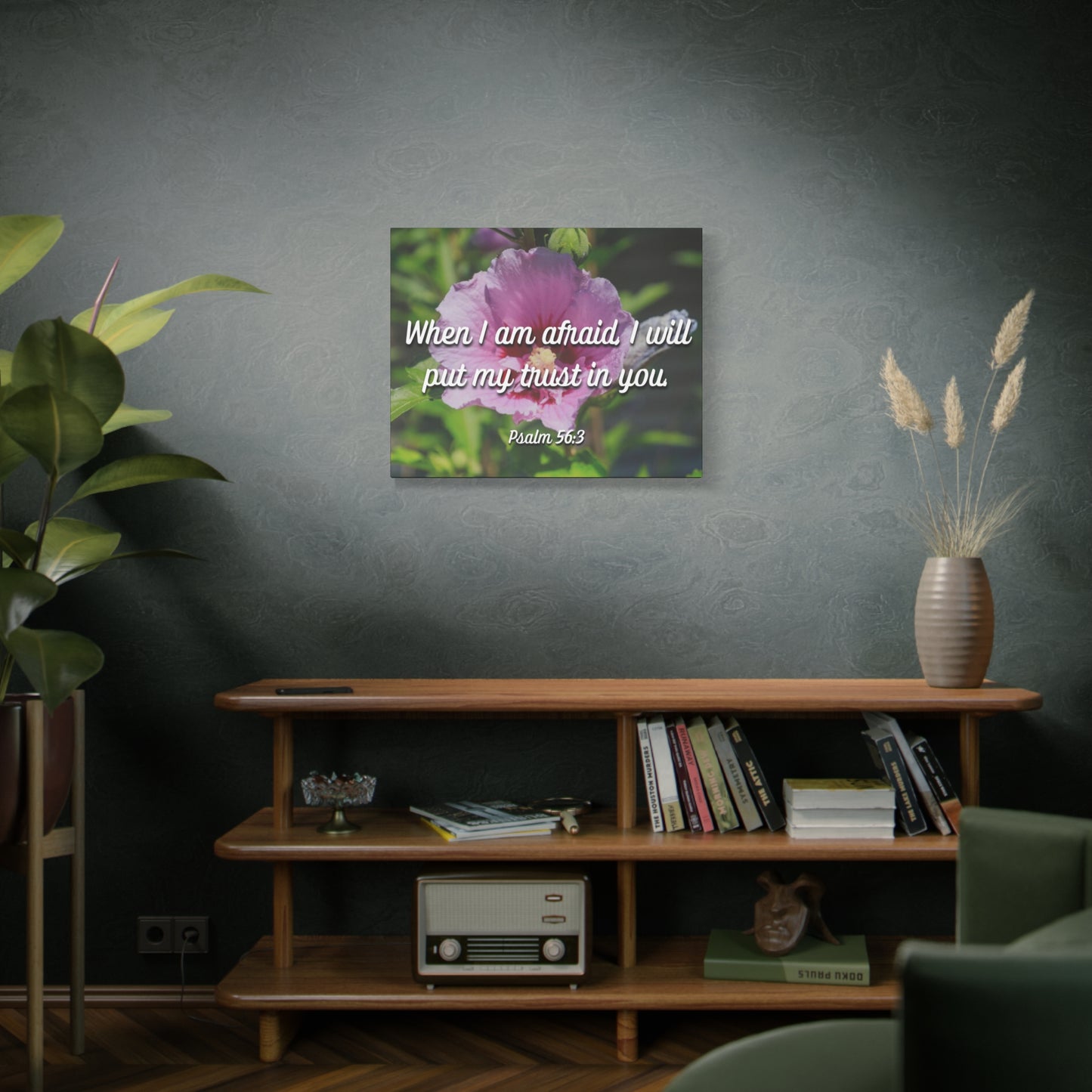 Scripture Canvas I Will Put My Trust Psalm 56:3 Christian Wall Art Bible Verse Print Ready to Hang