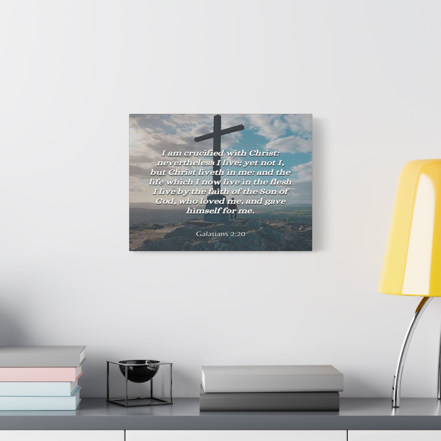 Scripture Canvas By The Faith Galatians 2:20 Christian Wall Art Bible Verse Print Ready to Hang