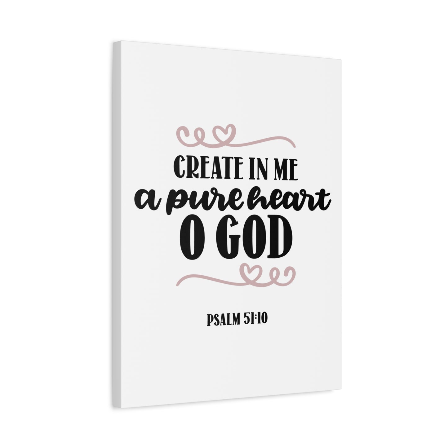 Scripture Canvas Pure Heart Psalm 51:10 Christian Wall Art Bible Verse Print Ready to Hang