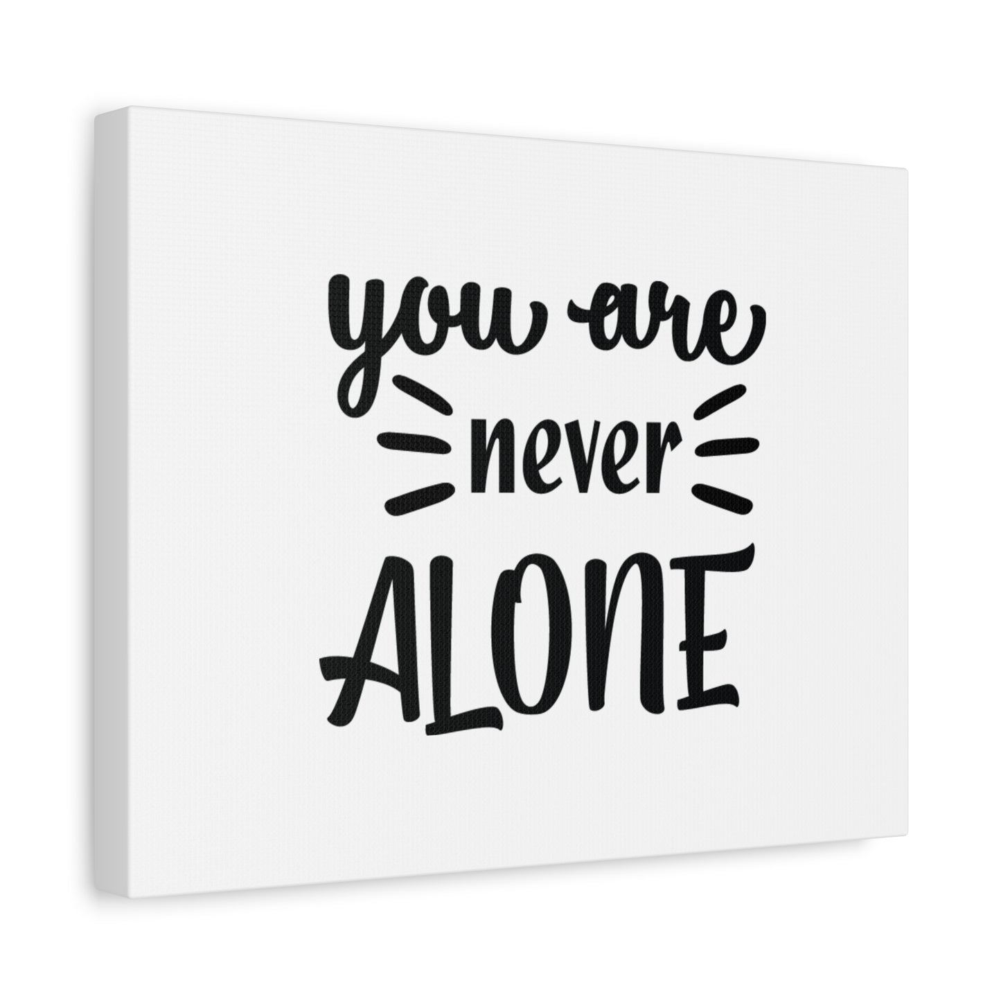 Scripture Canvas Never Alone Psalm 23:4 Christian Wall Art Bible Verse Print Ready to Hang