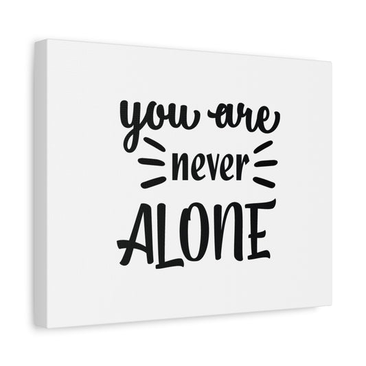 Scripture Canvas Never Alone Psalm 23:4 Christian Wall Art Bible Verse Print Ready to Hang