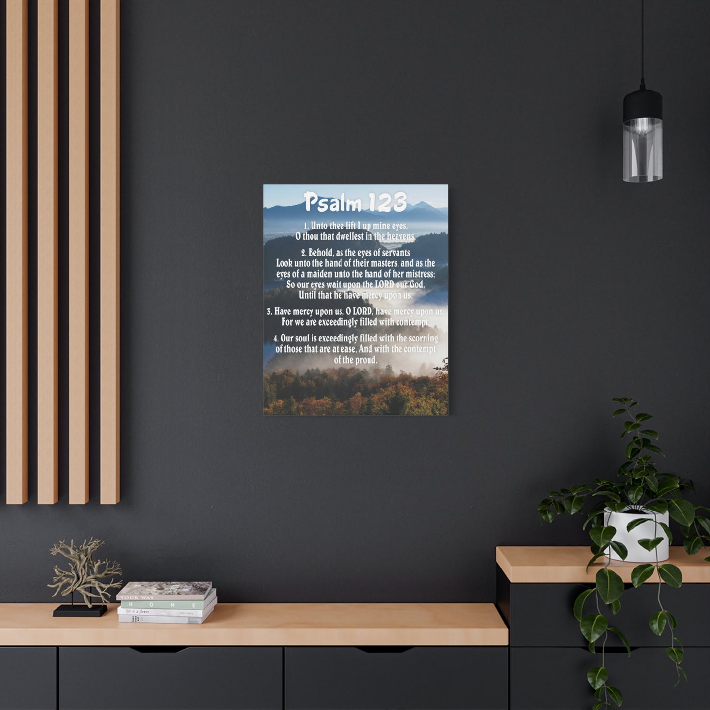 Scripture Walls Unto Thee Psalm 123:3 Christian Wall Art Bible Verse Print Ready to Hang