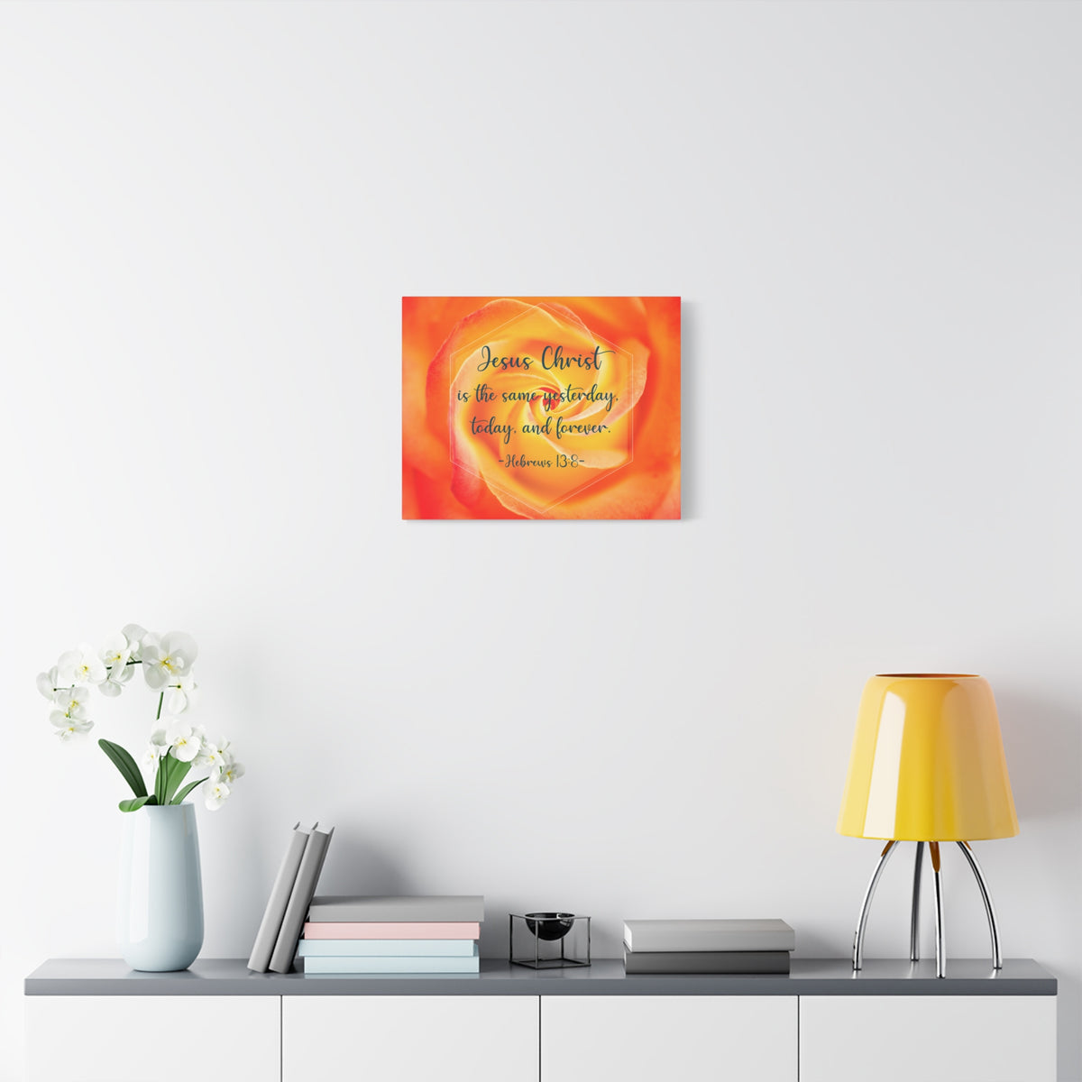 Scripture Canvas Today And Forever Hebrews 13:8 Christian Wall Art Bible Verse Print Ready to Hang