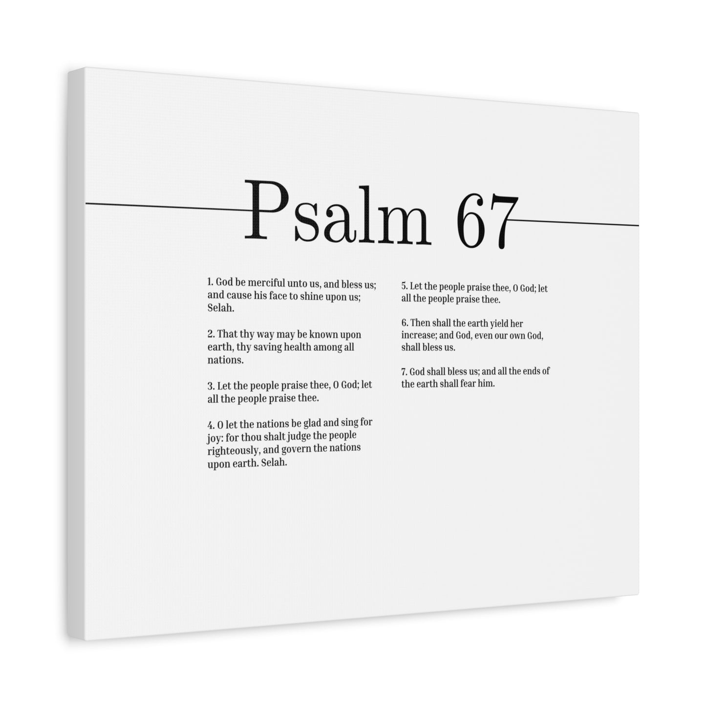 Scripture Canvas God Be Merciful Unto Us Psalm 67 Christian Wall Art Bible Verse Print Ready to Hang