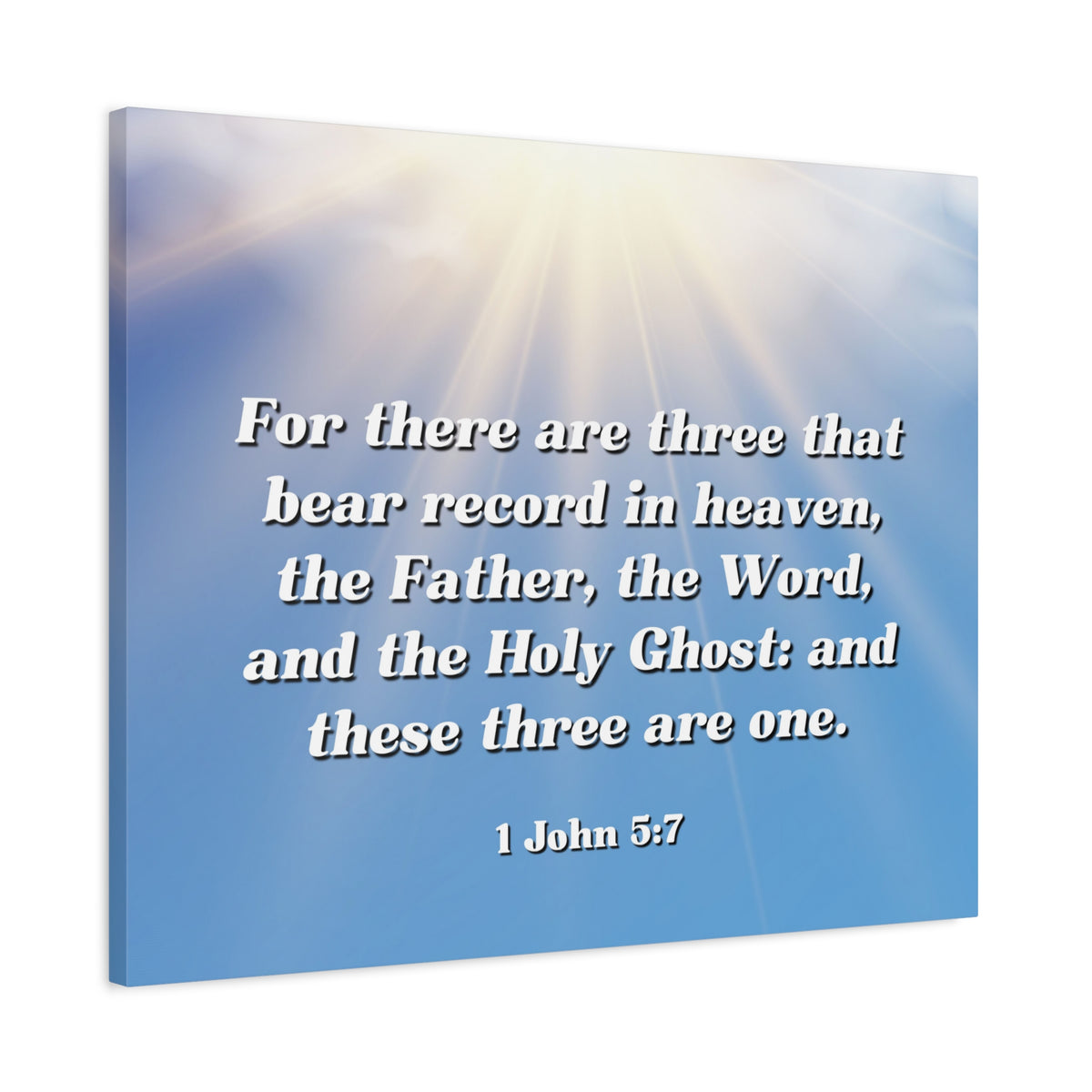 Scripture Canvas Three Are One 1 John 5:7 Christian Wall Art Bible Verse Print Ready to Hang
