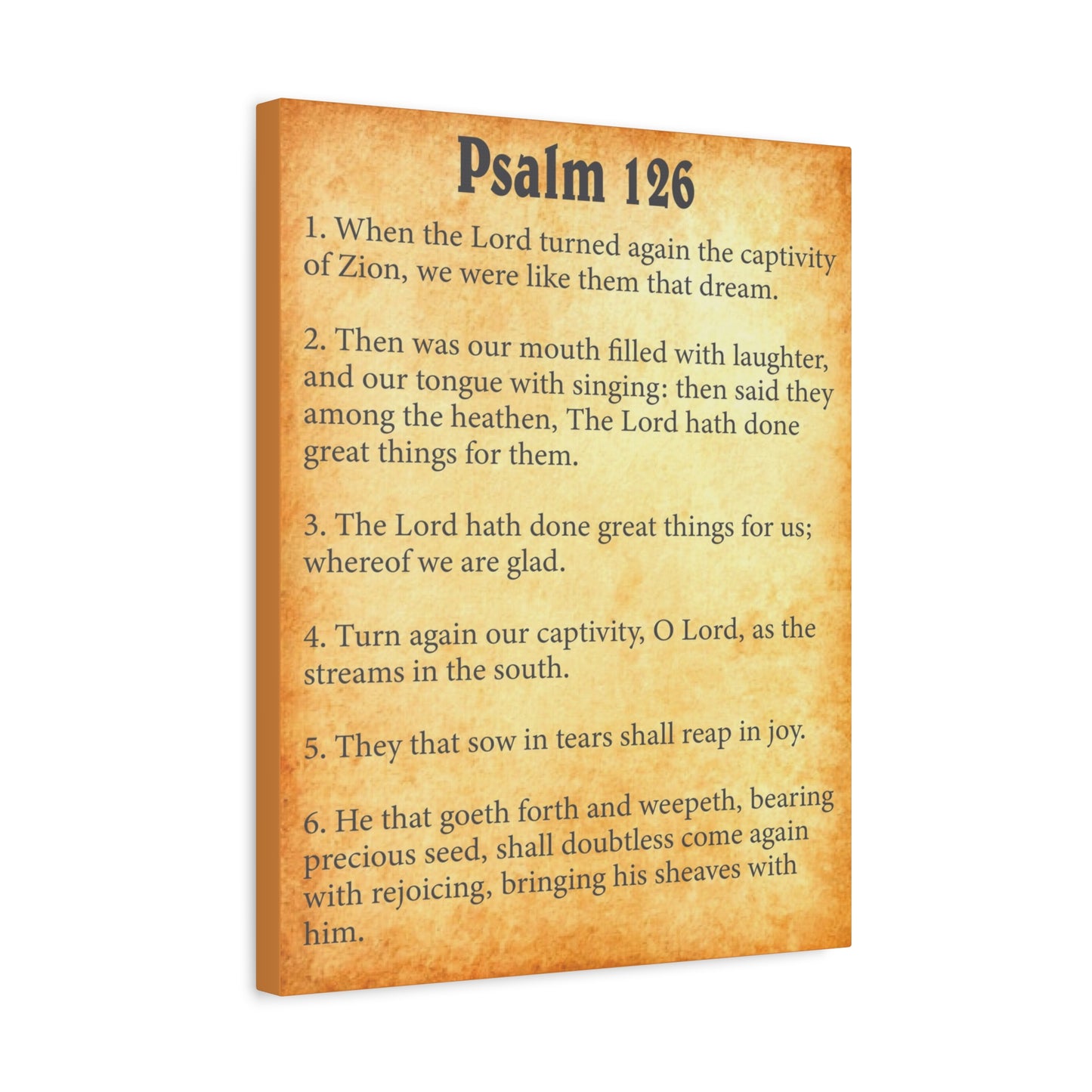 Scripture Walls Psalm 126 Gold Bible Chapter Canvas Christian Wall Art Ready to Hang