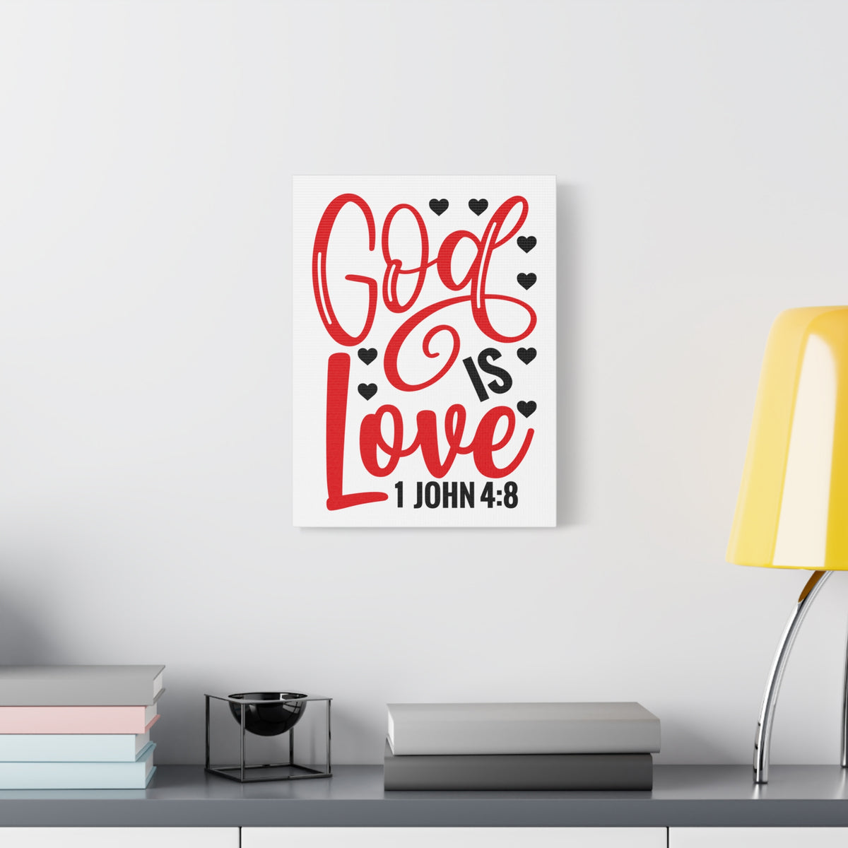 Scripture Canvas 1 John 4:8 God Is Love Christian Wall Art Bible Verse Print Ready to Hang