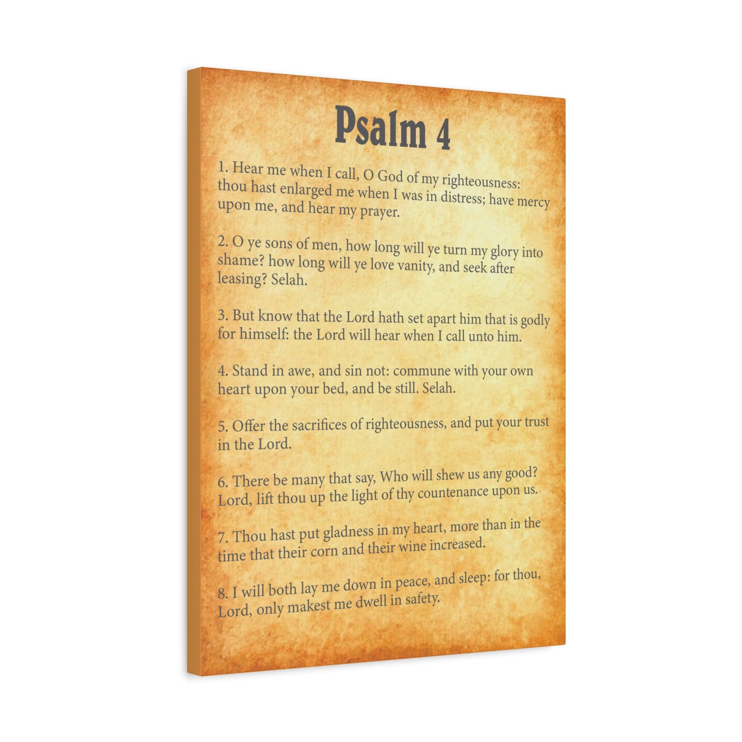 Scripture Walls Psalm 4 Gold Bible Chapter Canvas Christian Wall Art Ready to Hang