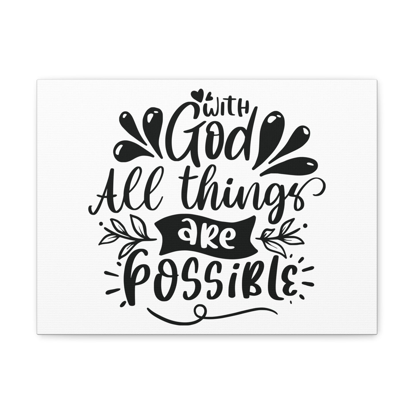 With God All Things Are Possible Matthew 19:26 Christian Wall Art Bible Verse Print Ready to Hang