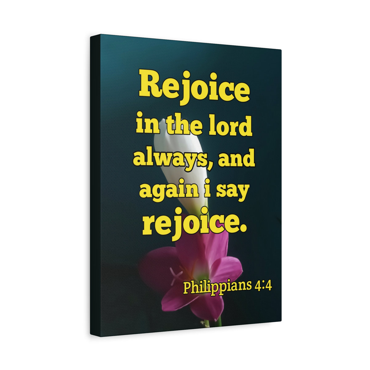 Scripture Canvas In The Lord Always Philippians 4:4 Christian Wall Art Bible Verse Print Ready to Hang