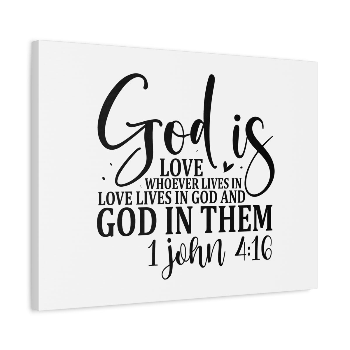 Scripture Canvas God Is Love 1 John 4:16 Christian Wall Art Bible Verse Print Ready to Hang