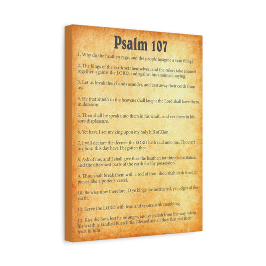 Scripture Walls Psalm 107 Gold Bible Chapter Canvas Christian Wall Art Ready to Hang