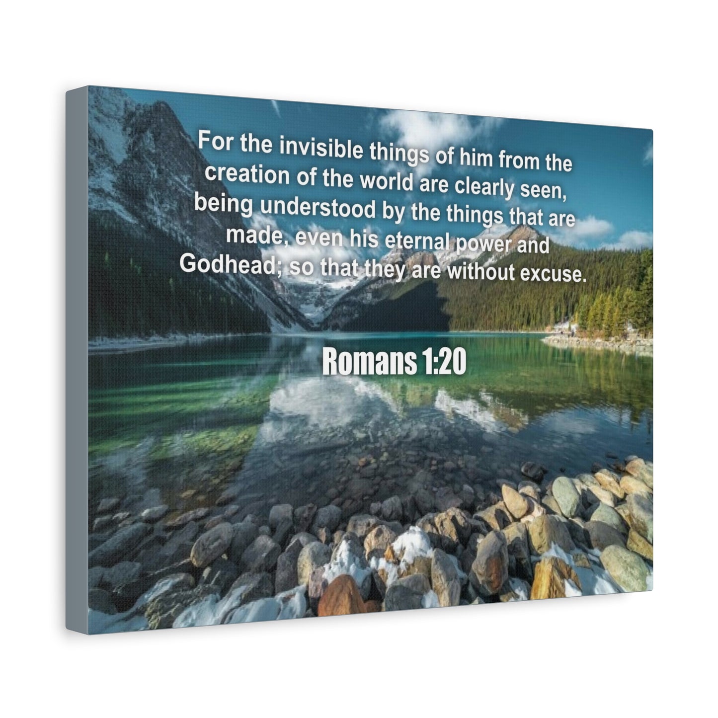 Scripture Canvas Without Excuse Romans 1:20 Christian Wall Art Bible Verse Print Ready to Hang