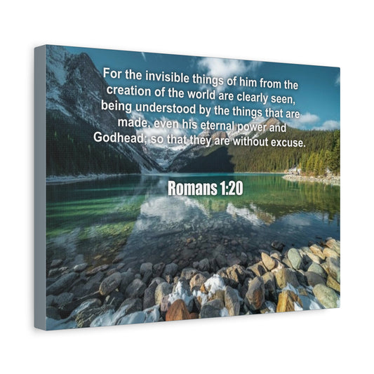 Scripture Canvas Without Excuse Romans 1:20 Christian Wall Art Bible Verse Print Ready to Hang