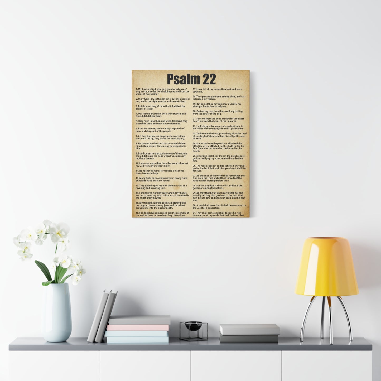 Scripture Canvas Desperate For God's Help Psalm 22 Christian Wall Art Bible Verse Print Ready to Hang