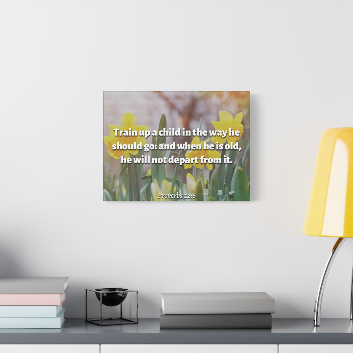 Scripture Canvas The Way He Should Go Proverbs 2:26 Christian Wall Art Bible Verse Print Ready to Hang