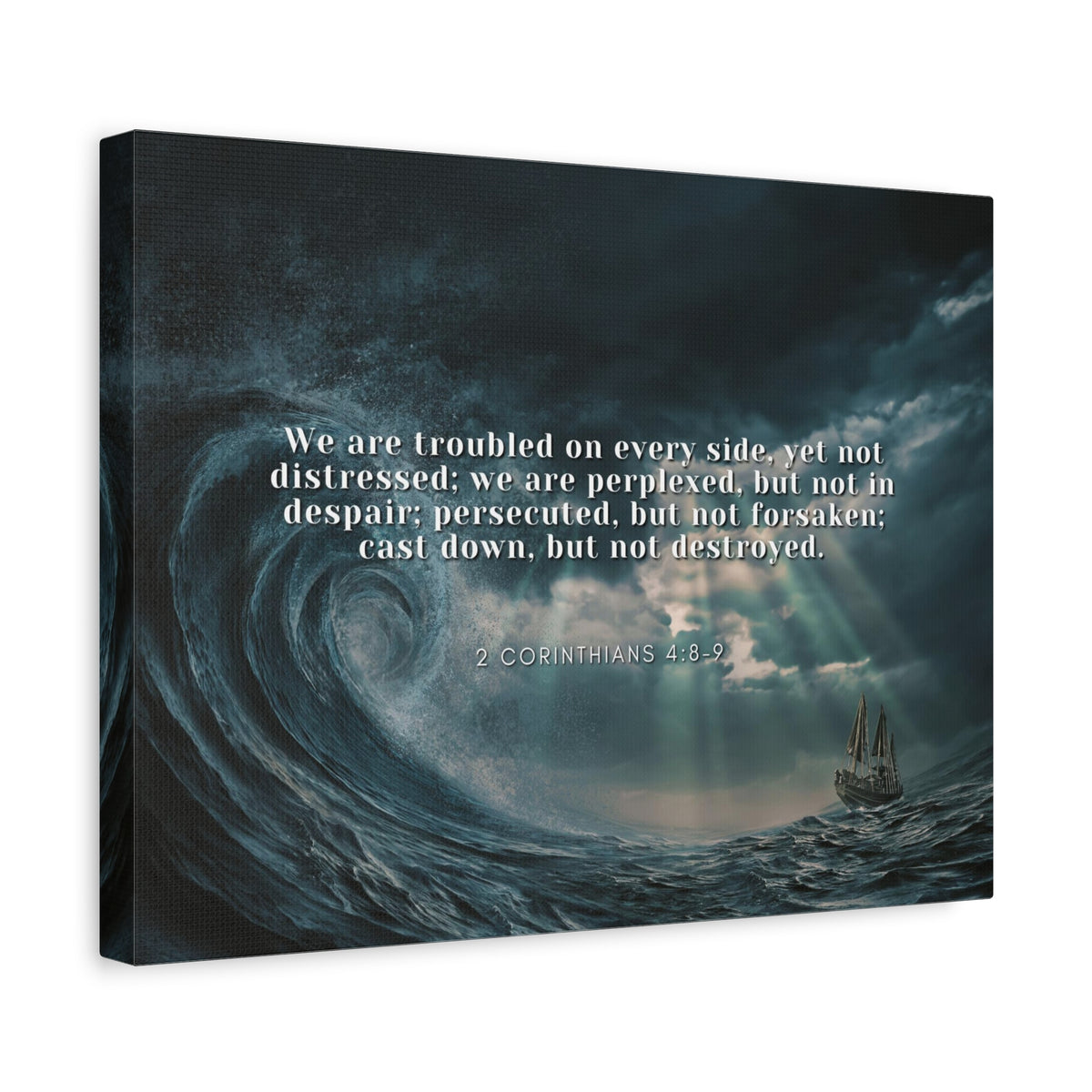 Scripture Canvas Adversity 2 Corinthians 4:8-9 Christian Wall Art Bible Verse Print Ready to Hang
