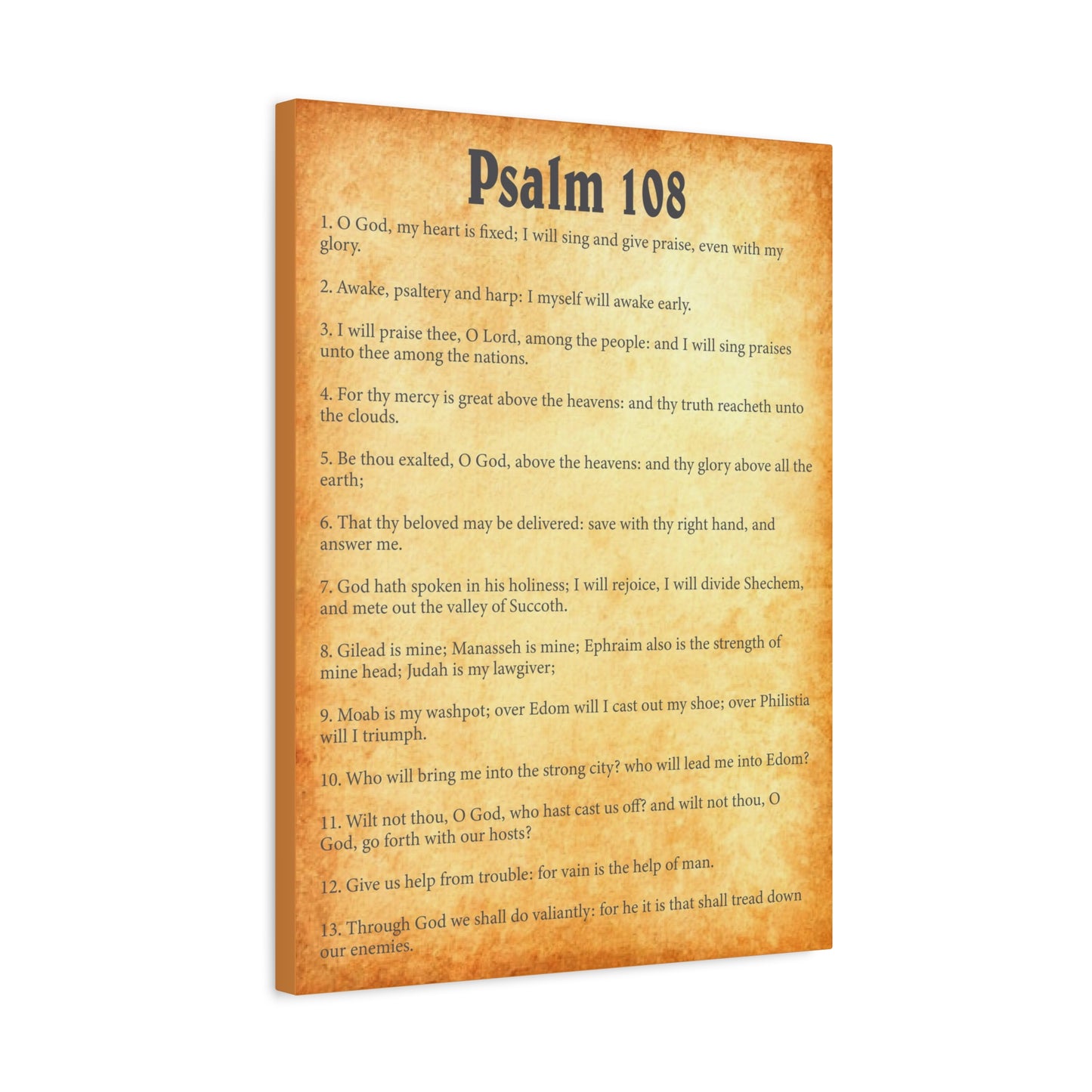Scripture Walls Psalm 108 Gold Bible Chapter Canvas Christian Wall Art Ready to Hang