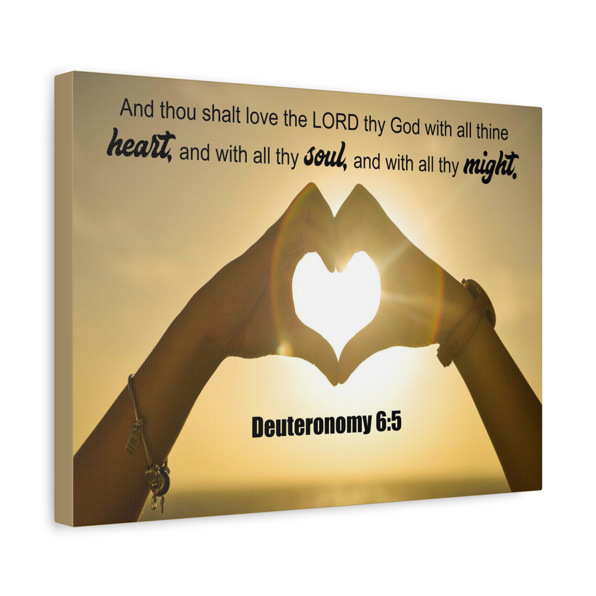 Scripture Canvas Love The Lord Deuteronomy 6:5 Christian Wall Art Bible Verse Print Ready to Hang