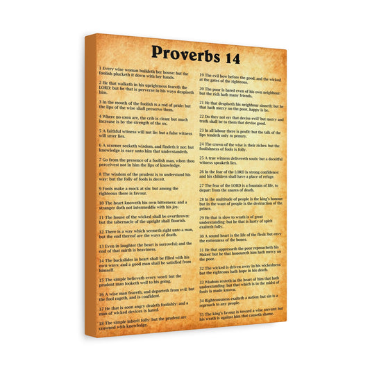 Scripture Walls Proverbs Chapter 14 Gold Bible Canvas Christian Wall Art Ready to Hang Unframed