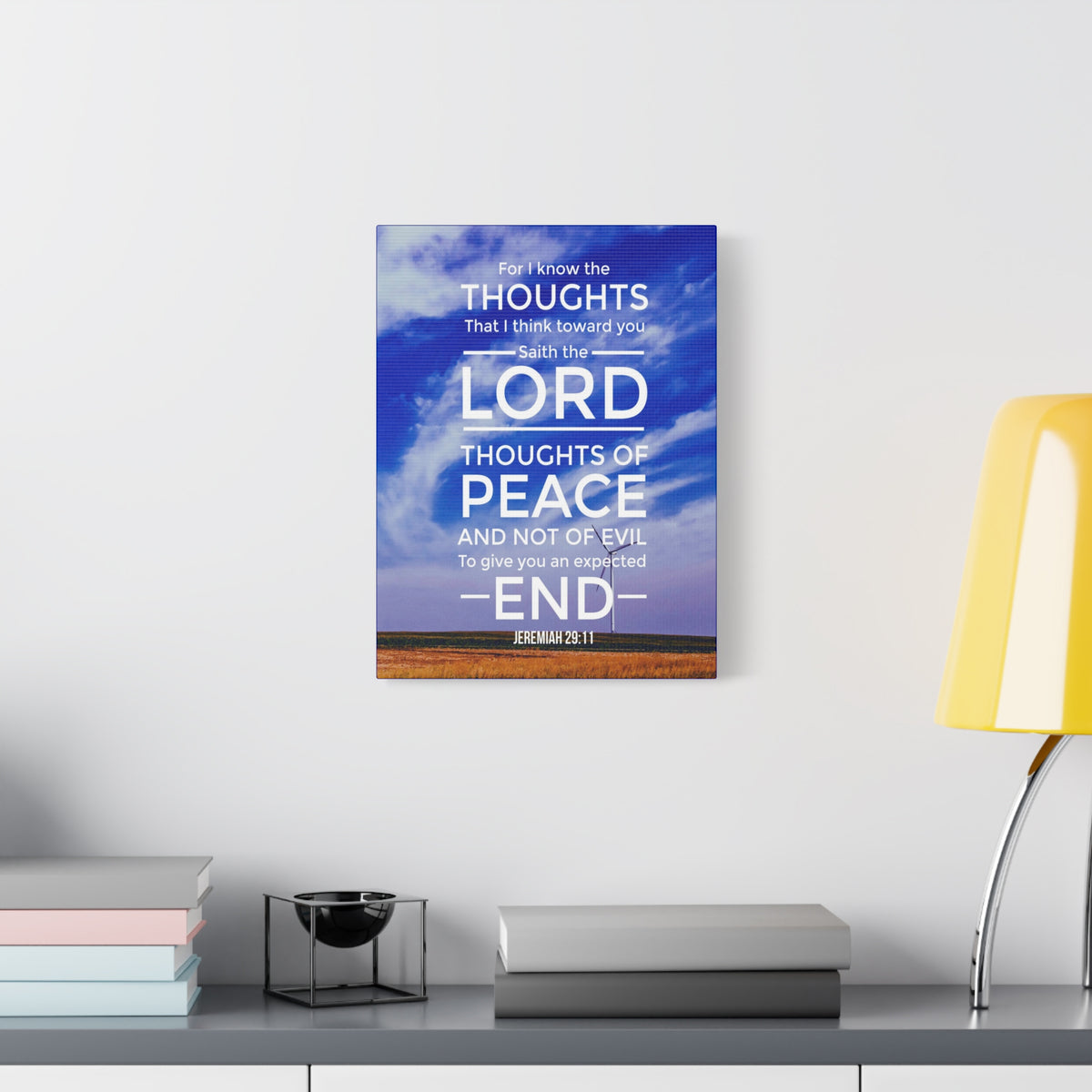 Scripture Canvas Thoughts of Peace Jeremiah 29:11 Christian Wall Art Bible Verse Print Ready to Hang